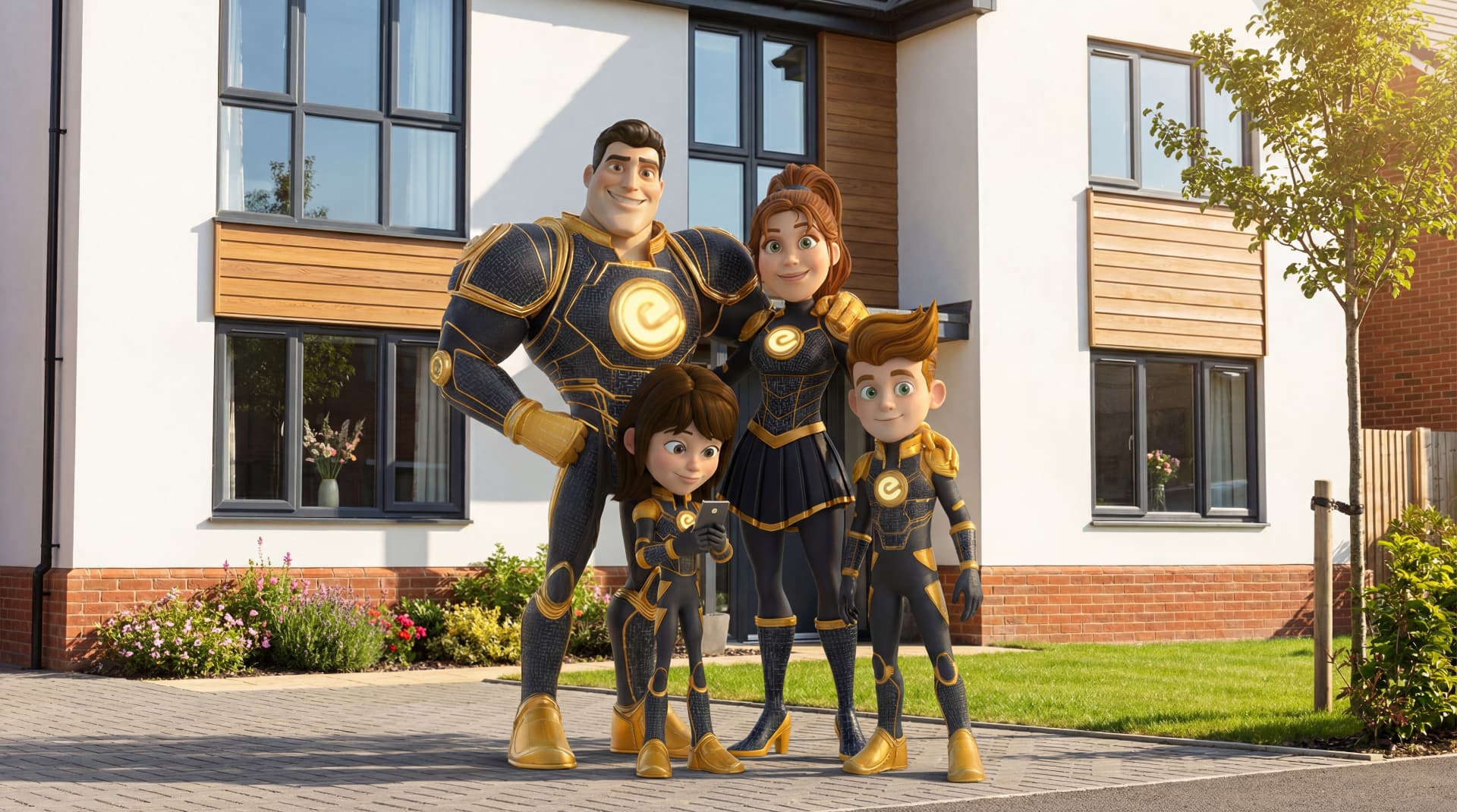 The Brights family - Emerald Solar superheroes
