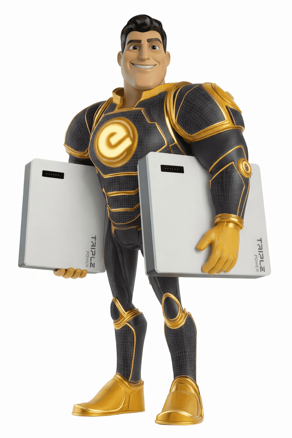 Solar battery superhero - powering your home with stored energy