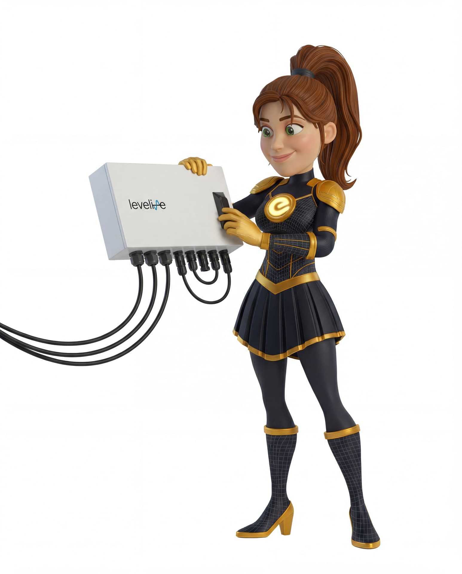 Solar superhero mum with panel